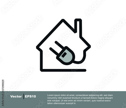house icon and electric service concept.
