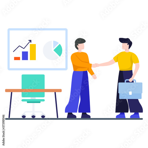 
Two hands clasping each other in pleasant manner, this is handshake illustration 
