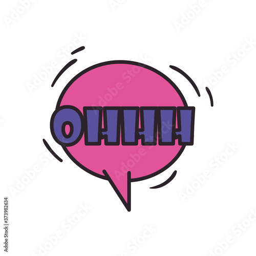 ohhh bubble line and fill style icon vector design