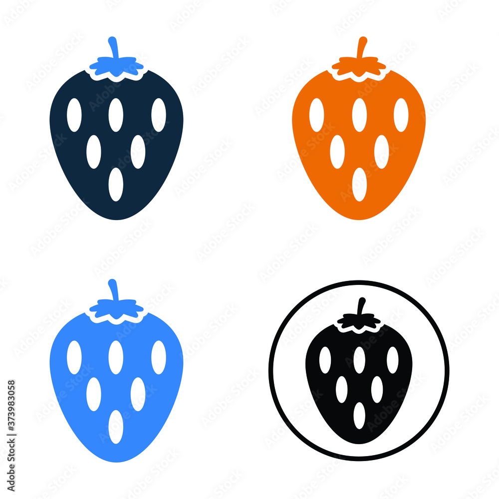 Fruit, strawberry icon. Editable vector isolated on a white background Fruit, strawberry icon. Editable vector isolated on a white background