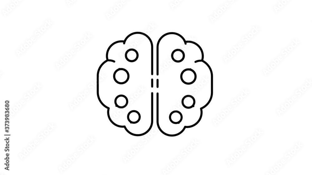 Brain line icon on the Alpha Channel Brain line icon on the Alpha Channel