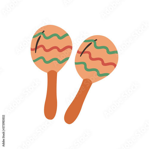 mexican maracas free form style icon vector design