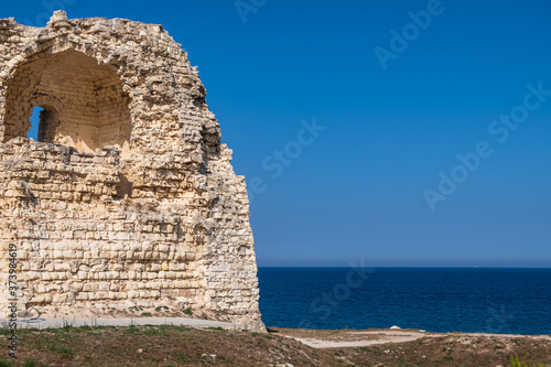 View of "Torre dell'Orso" along the coast of Salento (Lecce, Puglia, Italy).