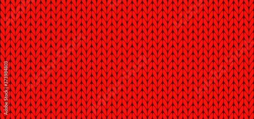 Red knit wool texture vector seamless pattern Fabric knited sign Knitting textured background banner for cloth Handmade woolen clothing fashion border Textile weaving frame Christmas xmass. knitwear.