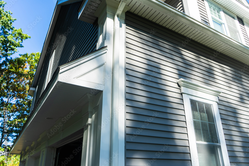 Fototapeta premium dark vinyl siding, residential home background