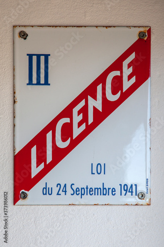 Quadro em tela panneau licence 3