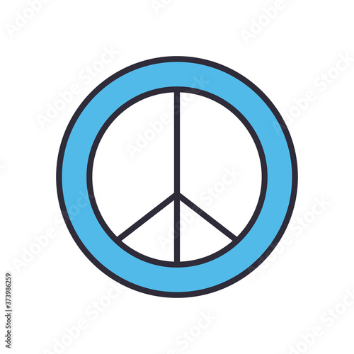 peace and love line and fill style icon vector design