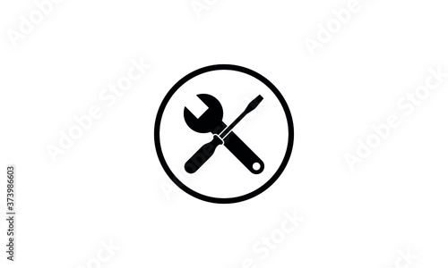 screwdriver and wrench,Service tools vector icon 