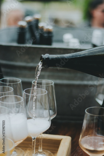 Pouring Champaign Sparkling Wine