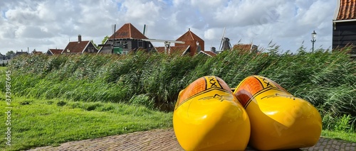 Panorama van de Zaanse Schans in Nederland
