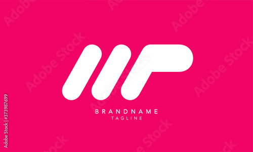 Alphabet letters Initials Monogram logo WP, PW, W and P
