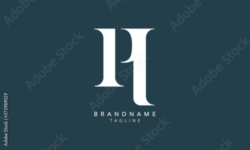 Alphabet letters Initials Monogram logo PH, HP, P and H