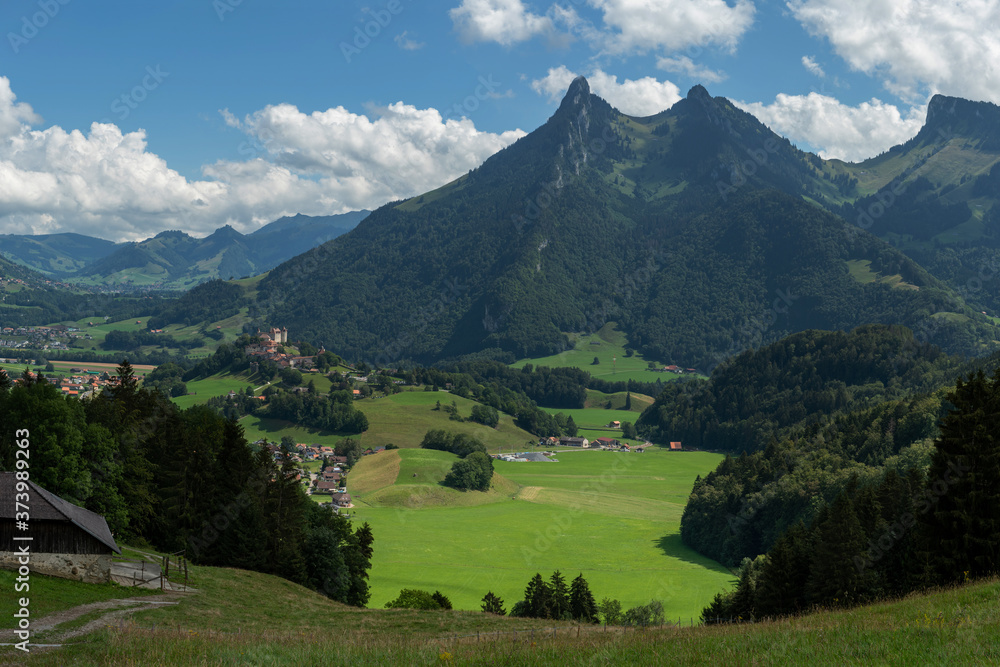 View on Dent de Broc mountain, Switzerland 