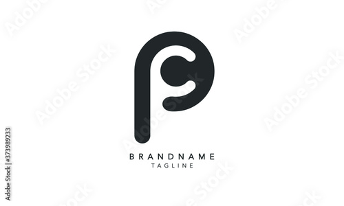 
Alphabet letters Initials Monogram logo PC, CP, P and C
