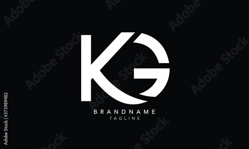 Alphabet letters Initials Monogram logo KG, GK, K and G photo