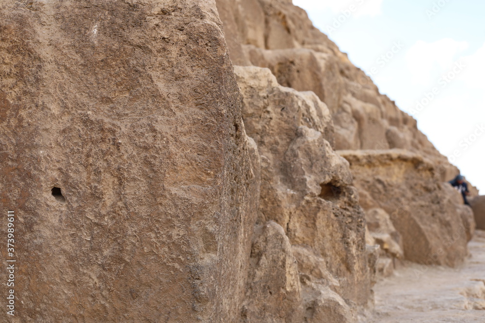 stone wall of pyramid