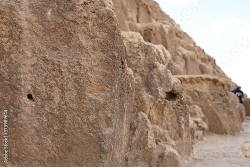 stone wall of pyramid