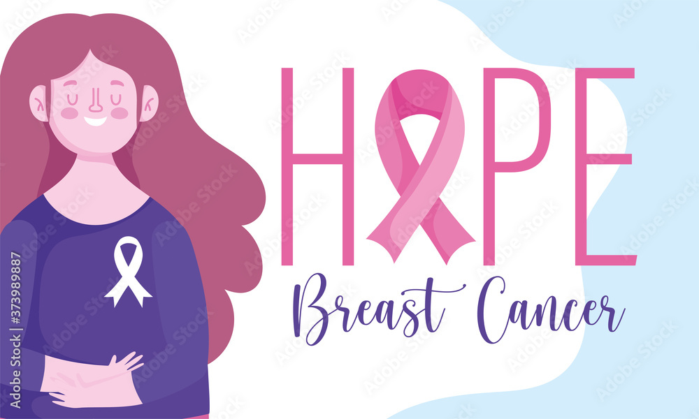 breast cancer awareness month hope font ribbon and woman design breast cancer awareness month hope font ribbon and woman design
