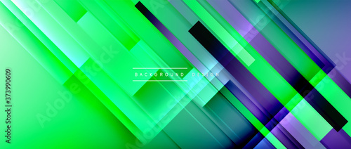 Dynamic lines on fluid color gradient. Trendy geometric abstract background for your text, logo or graphics