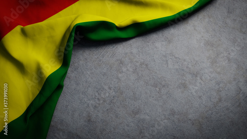 Flag of Bolivia on concrete backdrop. Bolivian flag background with copy space