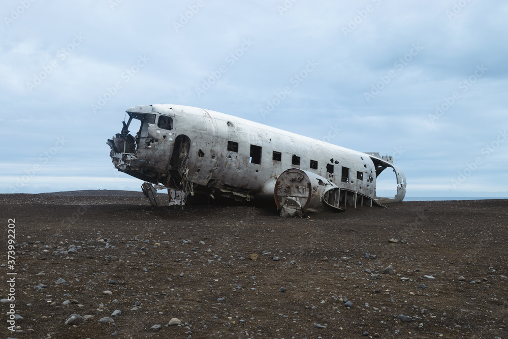 abandoned airplane in iceland