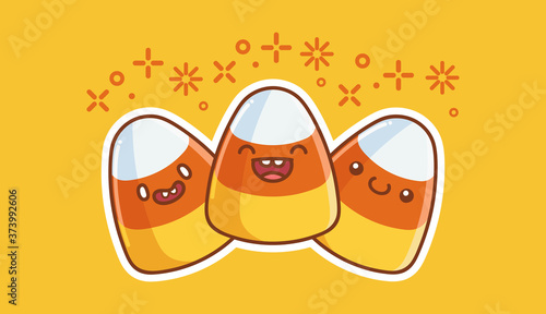 cute smiling halloween candy corn cartoons