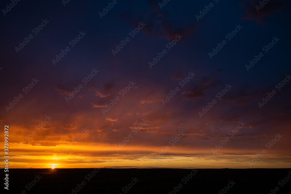 Stormy sunset in the prairies