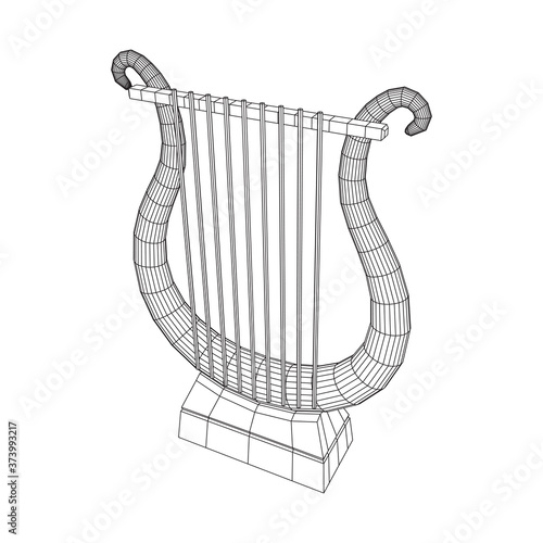 Ancient lyre or harp musical instrument