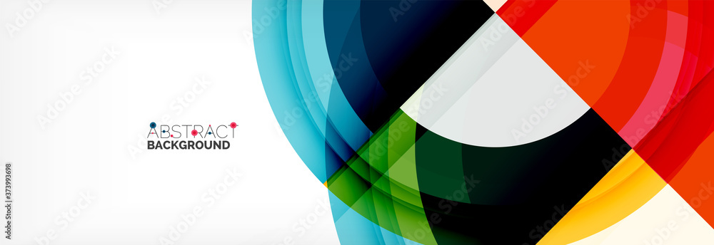 Round shapes, triangles and circles. Modern abstract background