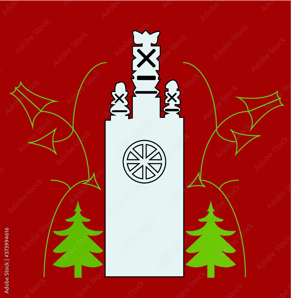 Fototapeta premium Gravestone, pine icon