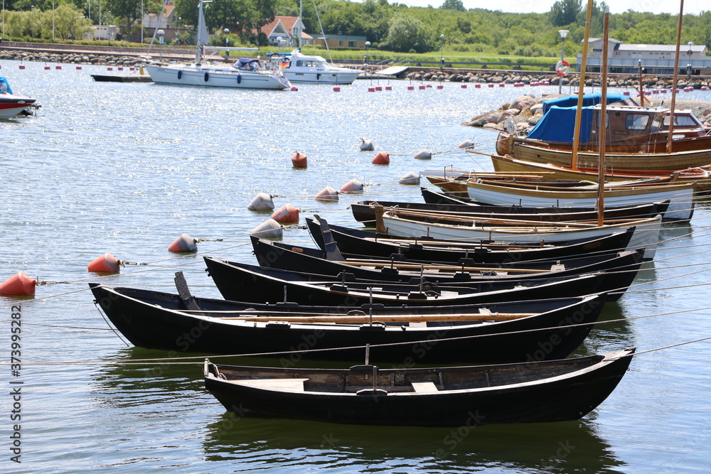 Many fishing boats on Öland, Sweden