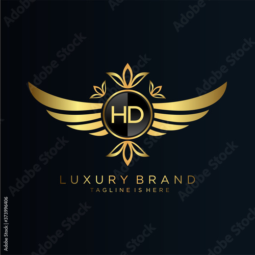HD Letter Initial with Royal Template.elegant with crown logo vector, Creative Lettering Logo Vector Illustration.
