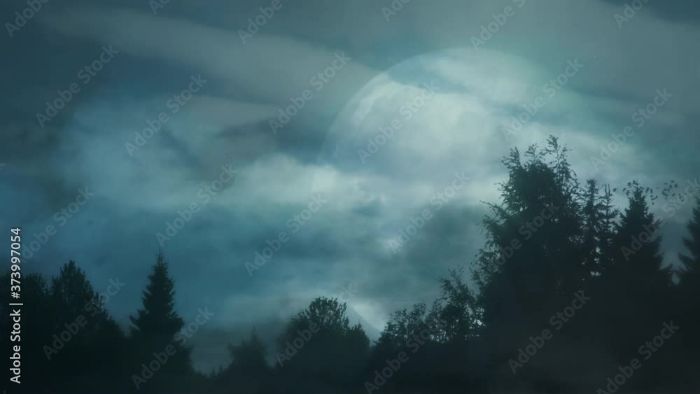 Big Moon in the forest at Midnight Big Moon in the forest at Midnight