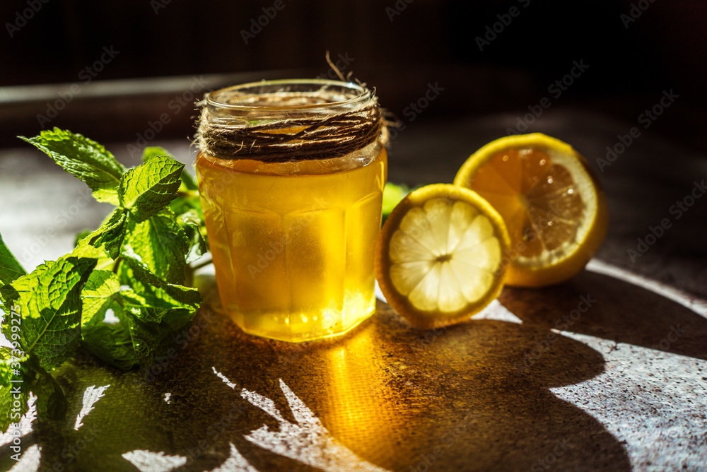 honey with lemon and mint for health as prevention of colds 2 honey with lemon and mint for health as prevention of colds 2