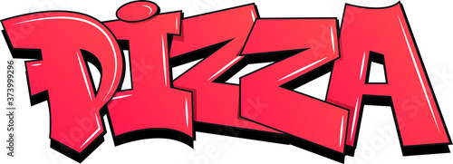 graffiti pizza in vector, full isolated