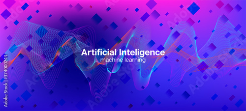 Flying Particles Distressed Purple Vector. Pink Blue Purple Futuristic 