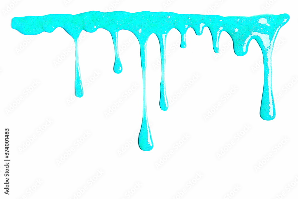 dripping slime drops on a white background dripping slime drops on a white background