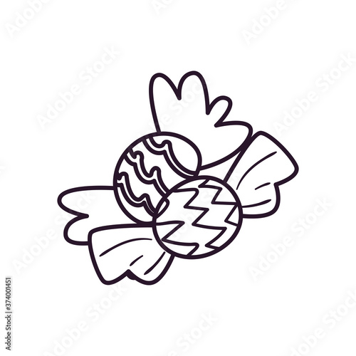 sweet candies free form line style icon vector design