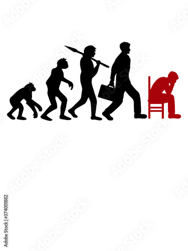 Clipart Depression Evolution Mann Trauriger Sitzender Stuhl Trauern Unglücklich Hoffnungslos 