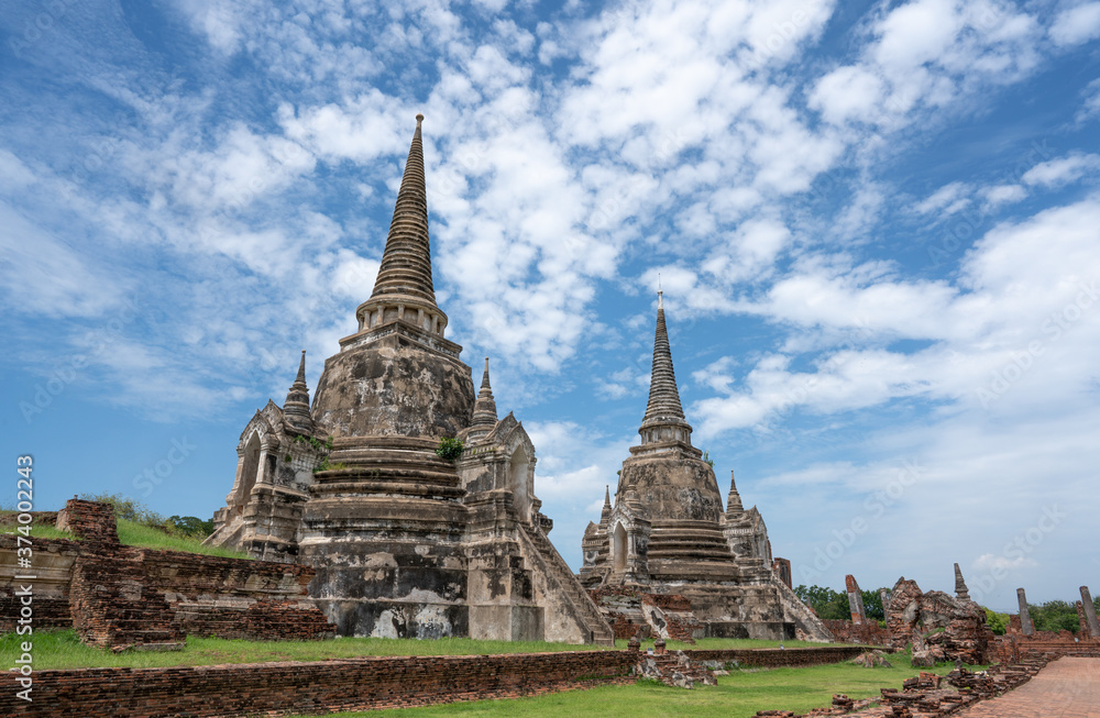 Wat Phra Si Sanphet Is the former royal temple of the ancient palace Located at Tambon Pratu Chai Phra Nakhon Si Ayutthaya District Phra Nakhon Si Ayutthaya Province, Thailand Wat Phra Si Sanphet Is the former royal temple of the ancient palace Located at Tambon Pratu Chai Phra Nakhon Si Ayutthaya District Phra Nakhon Si Ayutthaya Province, Thailand
