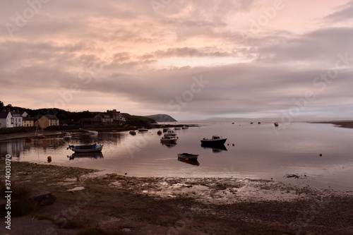 Stormy looking sunset at the Parrog, Newport Pembrokeshire, Wales