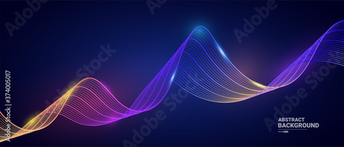 Abstract background with dynamic waves. Digital future technology concept. vector illustration.