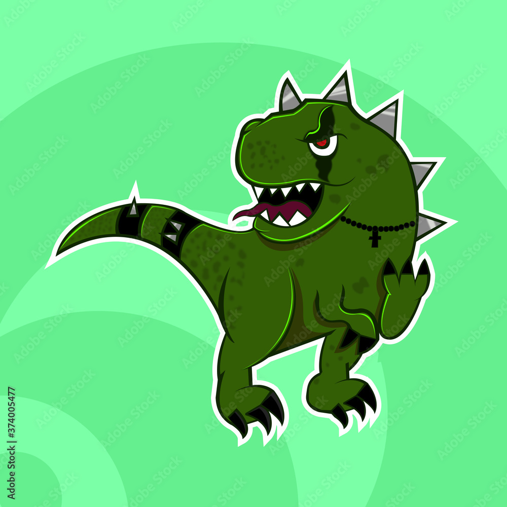 Obraz premium Dinosaurio Rockero