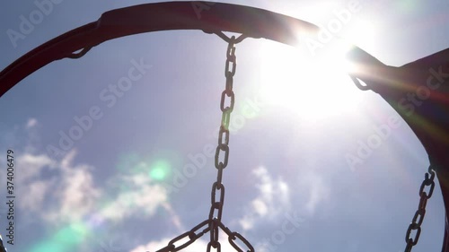 Basketball metal net solar background in 4k