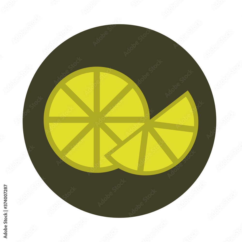 slice lemon citrus fruit tropical block and flat icon slice lemon citrus fruit tropical block and flat icon