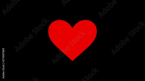 Red beating heart on black and green backgrounds, loopable animation