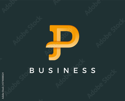 minimal letter p logo template - vector illustration