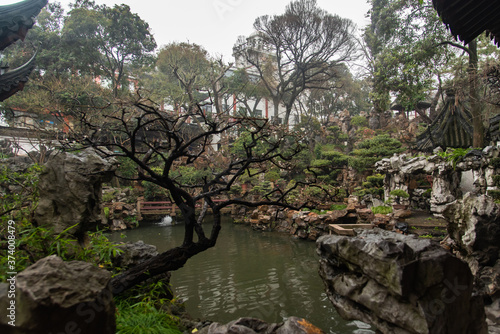 Shanghai. February 2019. Yuyuan Garden Yuyuan Garden is a refined garden located north-east of the old city of Shanghai  which houses pavilions  ponds  rocks and enchanting views.