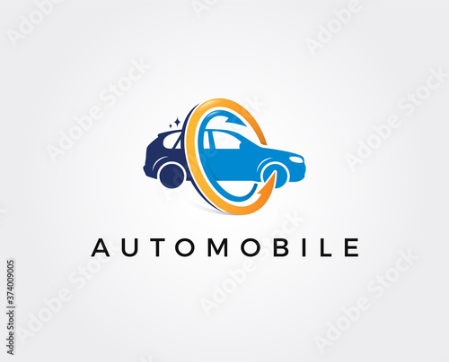 minimal car wash logo template - vector illustration