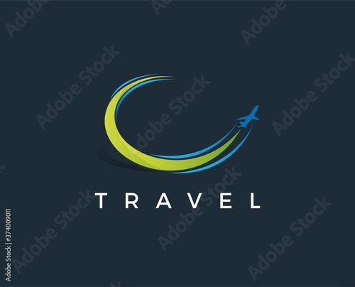 minimal travel logo template - vector illustration